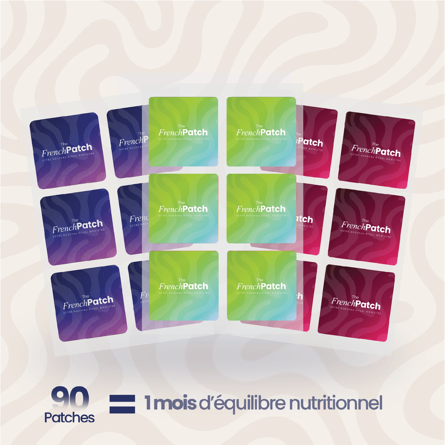 Planche de 90 patchs The French Patch – 1 mois d'équilibre nutritionnel.
