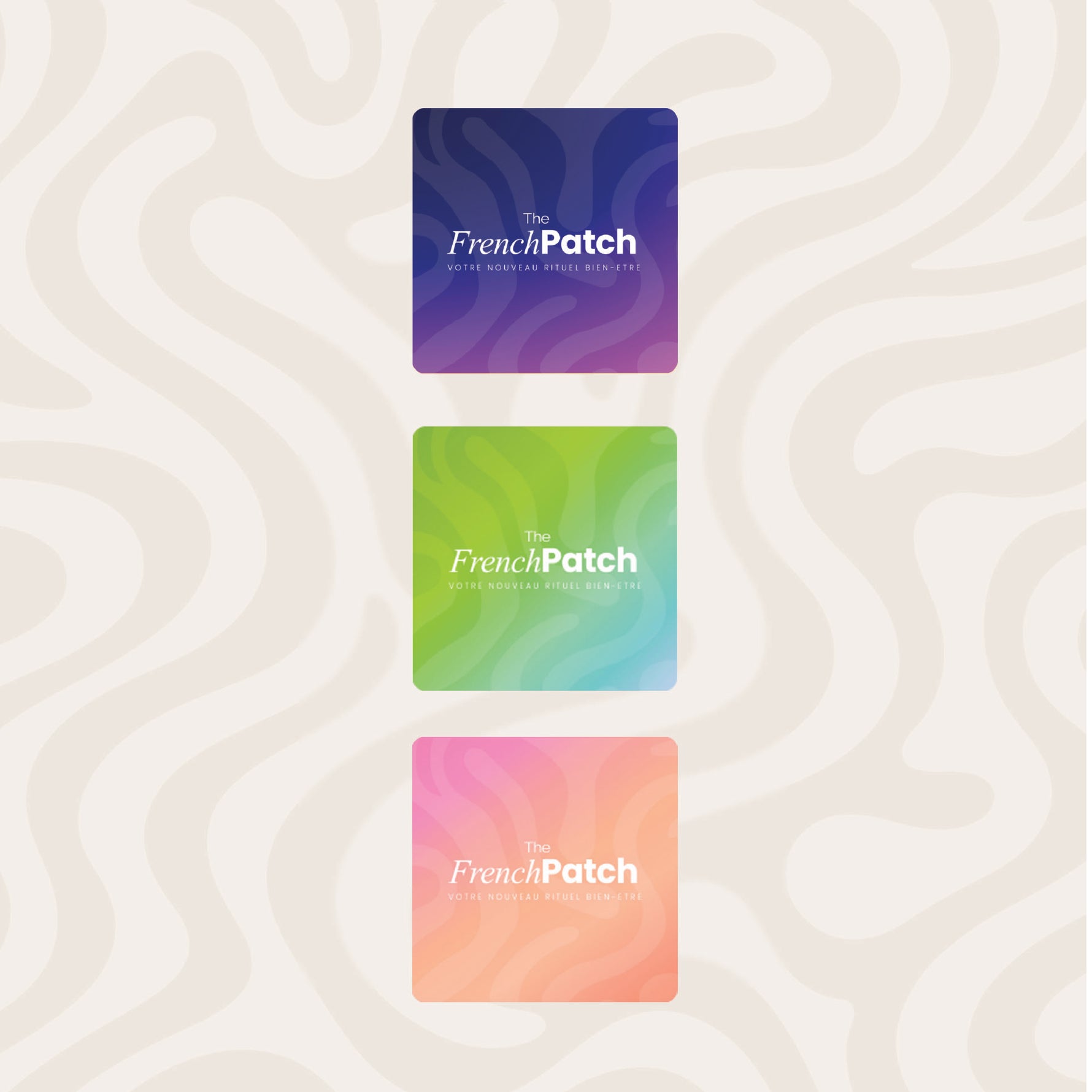 Trois patchs bien-être The French Patch : Dream, Relax, Glow Up.