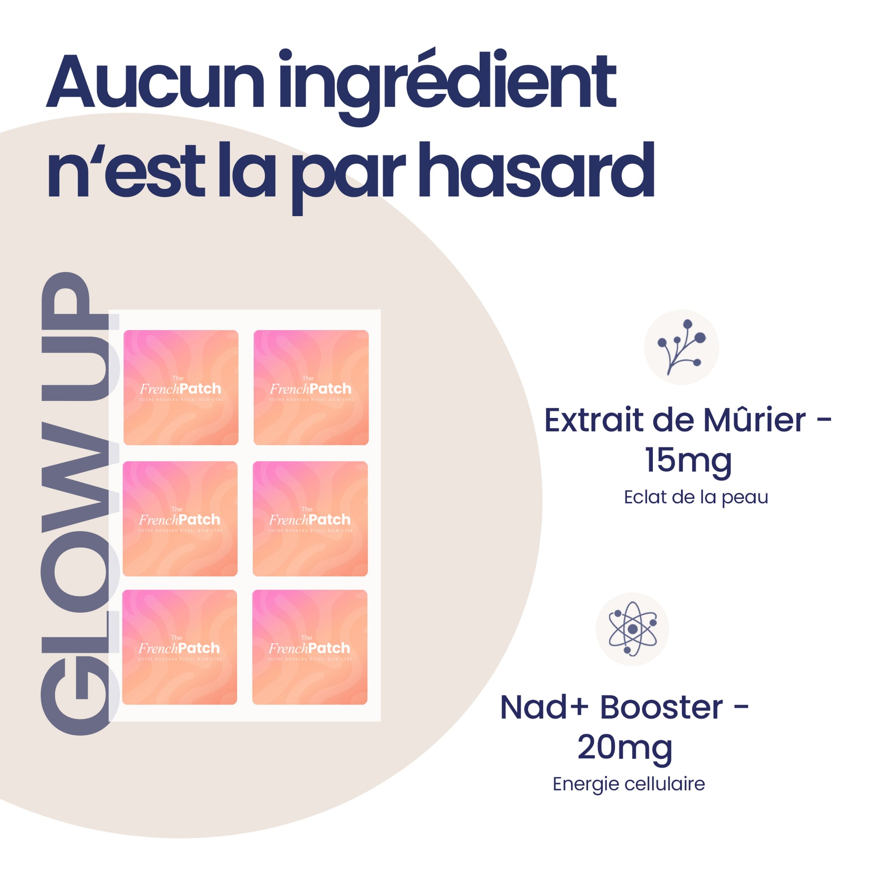 Composition Patch Glow Up The French Patch : extrait de mûrier, NAD+ Booster.