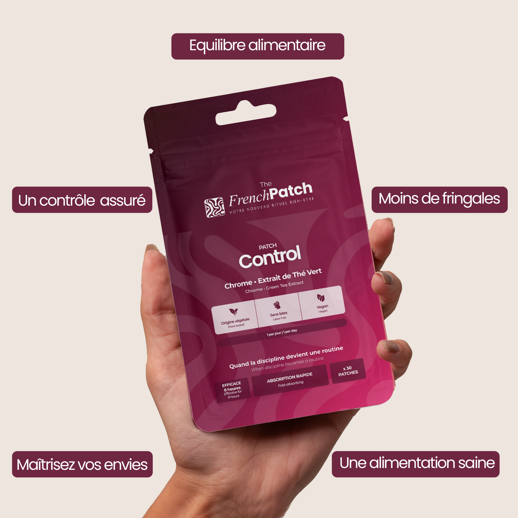 Patch Control The French Patch – chrome et extrait de thé vert, moins de fringales.