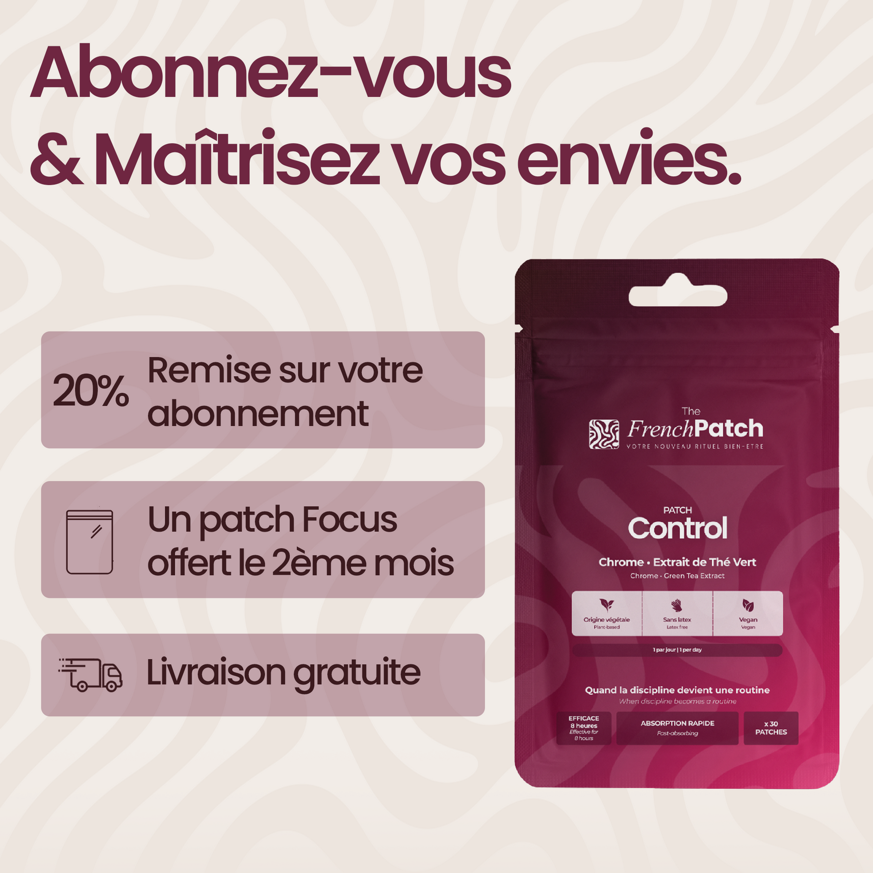 Offre abonnement The French Patch Control - 20% de remise et livraison gratuite.