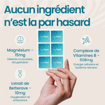Ingrédients patch Recovery The French Patch - magnésium 15mg, complexe vitamines B 508mg, extrait de betterave 10mg.