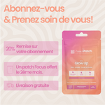 Abonnement patch Glow Up The French Patch - 20% de remise, patch Focus offert le 2ème mois, livraison gratuite.