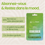 Abonnement patch Relax The French Patch - 20% de remise, patch Focus offert le 2ème mois, livraison gratuite.