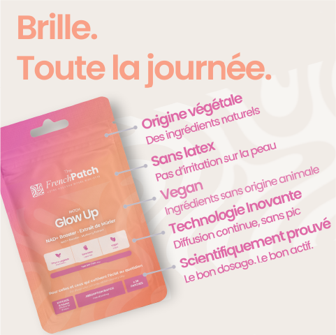 Patch Glow Up The French Patch - brille toute la journée, origine végétale, sans latex, vegan, technologie diffusion continue.